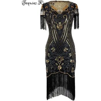 Dámské šaty Dámské pesové šaty Sequins SF354 Barva: Černo-Zlatá, Velikost: M