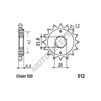 Řetězová sada pro motocykl Řetězové kolečko KAWASAKI KLE 500 rok 97-07