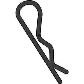 RC náhradní díl Team Corally - sponky karoserie - 45° ohnuté - střední - černé - 10 ks. - expresní doprava