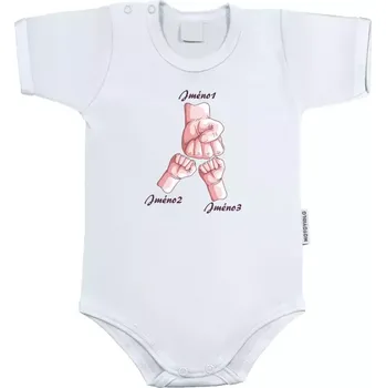 Kojenecký body Dětské body s krátkým rukávem Ručičky se jménem