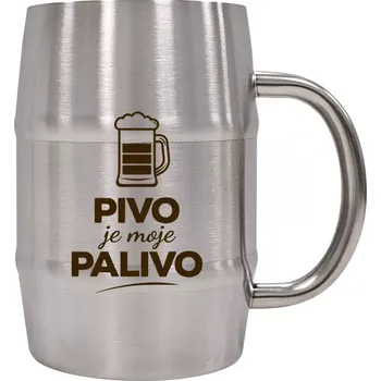 Sklenice Nerezový chladicí půllitr Pivo je moje palivo
