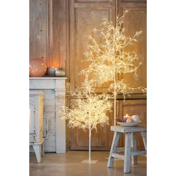 Vánoční stromek Dekorace stříbrný svítící stromeček Tree leaves silver M - Ø 60*100 cm