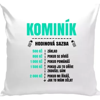 Polštář Polštář bílý 40x40 cm Hodinová sazba - kominík