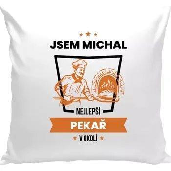 Polštář Polštář bílý 40x40 cm Nejlepší v okolí - pekař