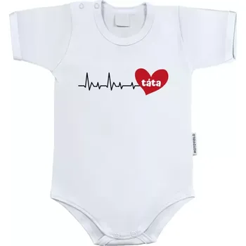 Kojenecký body Dětské body s krátkým rukávem Srdeční tep táta