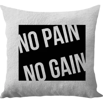 Polštář Polštář bílý 40x40 cm - dlouhý chlup No pain no gain