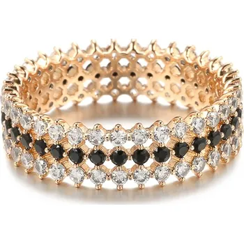 Prsten Trojitý prsten zdobený kamínky Barva (Varianta): Bílá, Velikost prstenu: 10 (62,5 mm)