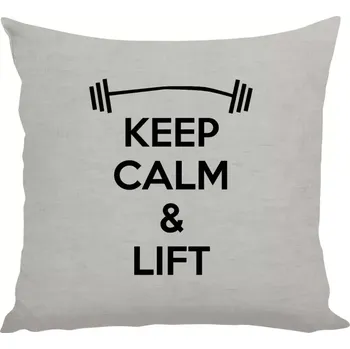 Polštář Polštář lněný 40x40 cm Keep calm and lift