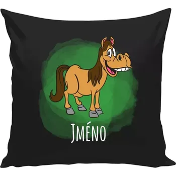 Polštář Polštář černý 40x40 cm Koník