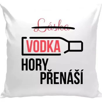 Polštář Polštář bílý 40x40 cm Vodka hory přenáší