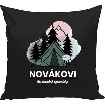 Polštář Polštář černý 40x40 cm Stanování