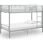 vidaXL Poschoďová postel kov 90 x 200 cm [287910] Barva: Šedá