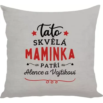 Polštář Polštář lněný 40x40 cm Tato skvělá maminka patří