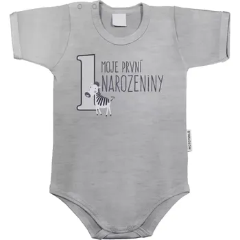 Dětské body s krátkým rukávem Moje první narozeniny - zebra