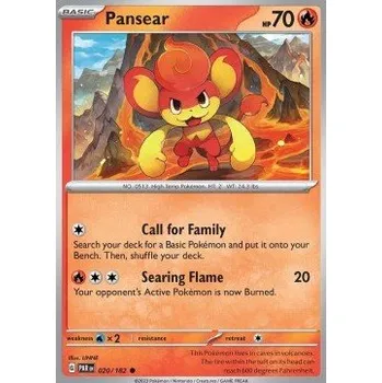 Karetní hra Pokémon PAR 020/182 Pansear - Paradox Rift Stav: Near Mint, Verze: REVERSE HOLO
