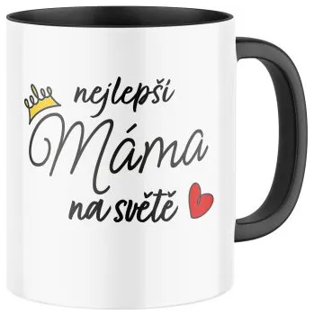 Keramický hrnek s potiskem Nejlepší máma na světě, s korunkou