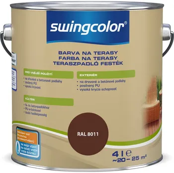 Barva na dřevo Swingcolor Barva na terasy, 4l, oříškově hnědá&nbsp;6192.T0004.8011