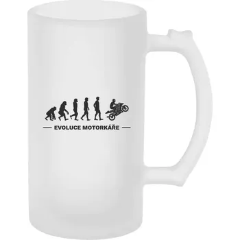 Sklenice Půllitr pro motorkáře - Evoluce - motorkář - matný