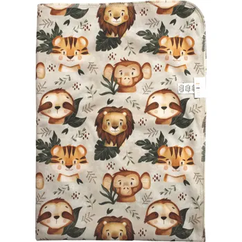 Přebalovací podložka Breberky Přebalovací podložka (PUL) - Zvířátka z džungle, sv. žlutý velur