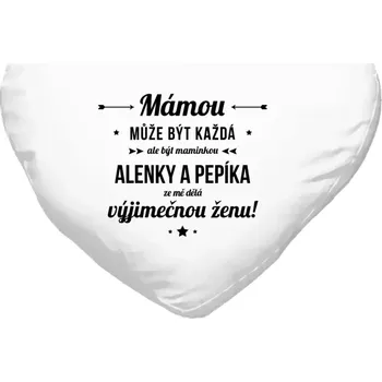 Polštář Polštář srdce 40x35 cm Mámou může být každá se jmény
