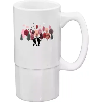 Sklenice Půllitr bílý vysoký V lese