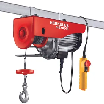 lanový naviják Herkules Elektrický lanový naviják SHZ 500-18, výška zdvihu: 9 m (s kladkou), 18 m (bez kladky), nosnost: 500 kg (s kladkou), 250 kg (bez kladky) 2255146