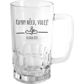 Sklenice Půllitr skleněný Kdyby něco, volej