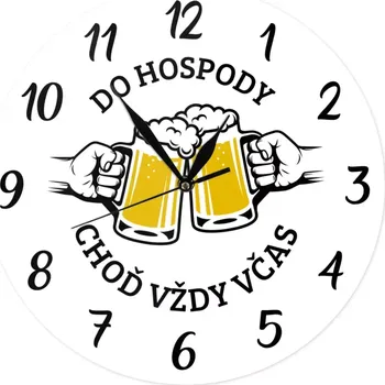 Hodiny Plexi nástěnné hodiny Včas do hospody