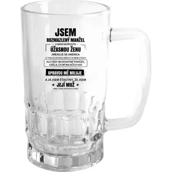 Sklenice Půllitr skleněný Rozmazlený manžel
