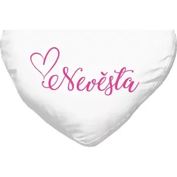 Polštář Polštář srdce 40x35 cm Nevěsta se srdíčkem