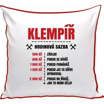 Polštář Polštář barevný 32x32 cm Hodinová sazba - klempíř