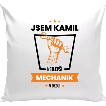Polštář Polštář bílý 40x40 cm Nejlepší v okolí - mechanik
