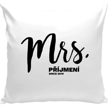 Polštář Polštář bílý 40x40 cm Mrs. since ...