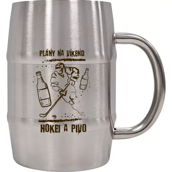 Sklenice Nerezový chladicí půllitr Plány na víkend - hokej a pivo