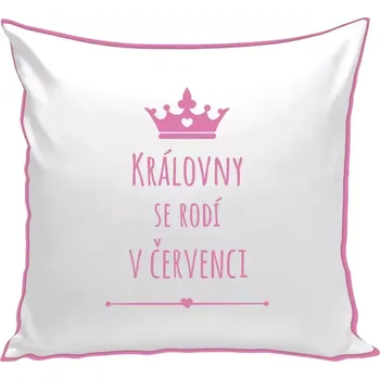 Polštář Polštář barevný 32x32 cm Královny se rodí v ...