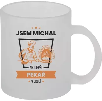 Hrnek 330 ml - skleněný matný Nejlepší v okolí - pekař