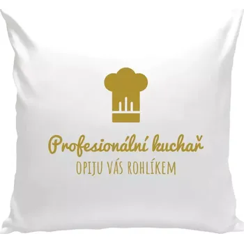 Polštář Polštář bílý 40x40 cm Profesionální kuchař