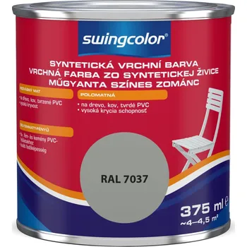 Lak na dřevo Swingcolor Barevný email, prachově šedý, polomatný, 375 ml 6141 T0375 7037