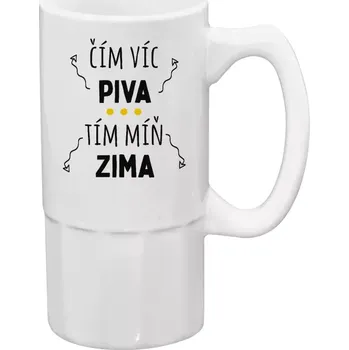 Sklenice Pivní půllitr - Čím víc piva, tím míň zima - 500 ml