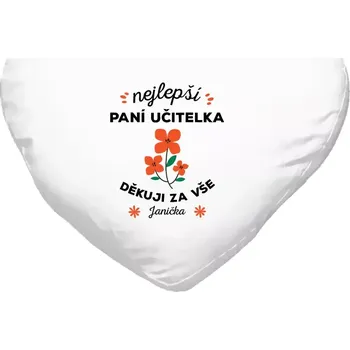 Polštář Polštář srdce 40x35 cm Nejlepší paní učitelka - Jméno