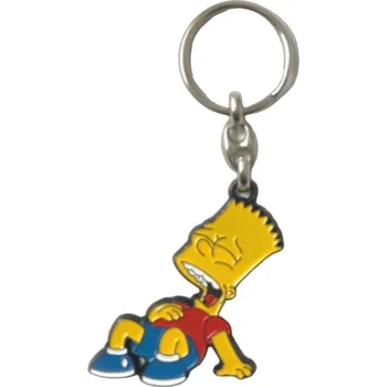 Přívěsek na klíče Simpsonovi Bart smile kovový včetně kroužku na klíče