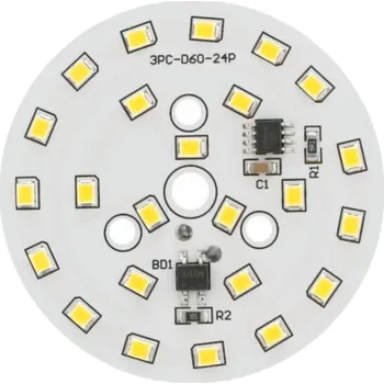 Žárovka LED modul kulatý 9W, ⌀60mm, 220-240V AC Teplá bílá (3000-3500K)