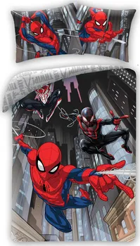 Ložní povlečení Halantex Spiderman City 140 x 200, 70 x 90 cm zipový uzávěr
