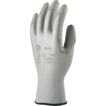 Pracovní rukavice Pracovní rukavice máčené na dlani a prstech v polyuretanu, velikost 12, šedé ,balení 10 ks NO NAME