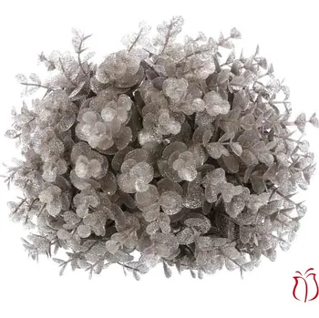 umělá květina Autronic Eukalyptus - kulatý trs, pr. 24 cm, měděný se třpytkami, sada 3 ks