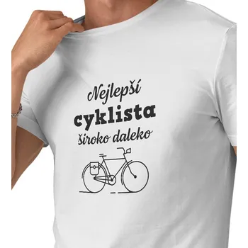 Pánské tričko Pánské triko bílé - Nejlepší cyklista široko daleko 3XL