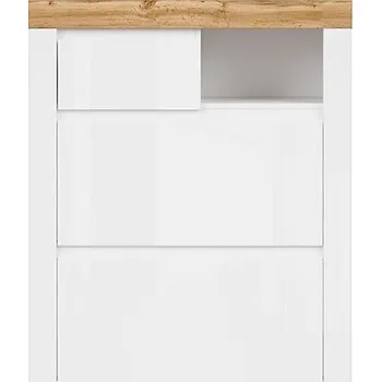 Botník BRW HOLTEN botník REG2K1S, bílá/dub woltan/bílý lesk