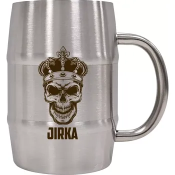 Sklenice Nerezový chladicí půllitr Lebka se jménem