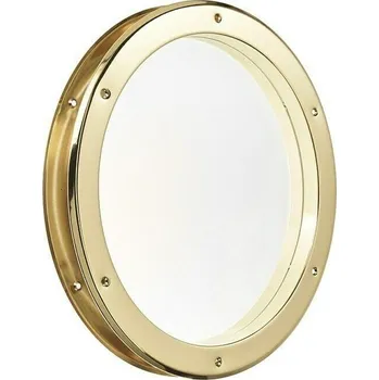 Průzorové okénko, kulaté, kov, běžné sklo, ø 39 cm, zlaté B409S2METOR39