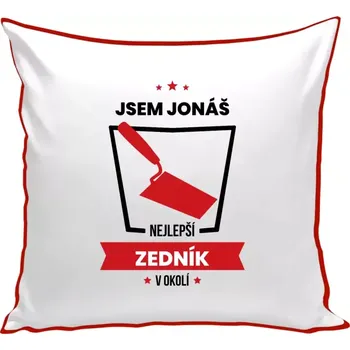Polštář Polštář barevný 32x32 cm Nejlepší v okolí - zedník